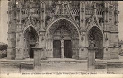 VINTAGE POSTCARD Surroundings of Trawl nets on the Marne Notre Dame Church of L Spine the gate
