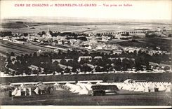 VINTAGE POSTCARD Mourmelon the Large Camp Of Trawl nets and Seen from in Militaria balloon