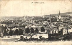 VINTAGE POSTCARD Epernay View Notre Dame Church