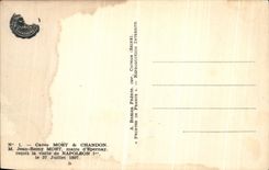 VINTAGE POSTCARD Epernay Caves Moet Chandon Jean remy moet mayor D Epernay receives the visit of Napoleon the 1st on July 27th  1807