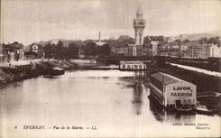 VINTAGE POSTCARD Epernay Seen of the Marne Parisian Laundrette