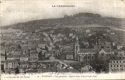 VINTAGE POSTCARD Epernay View Church Saint Paul Saint Pierre