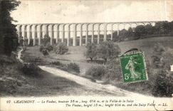 VINTAGE POSTCARD Chaumont the Long Viaduct Height 53m 654m and Valle of Suize