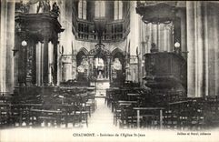 VINTAGE POSTCARD Interior Chaumont of L Church St Jean