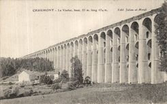 VINTAGE POSTCARD Chaumont Viadue Train