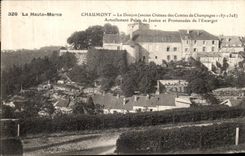 VINTAGE POSTCARD Chaumont the keep Old castle of the counts de Champagne 1187 1328 Currently law courts and walks