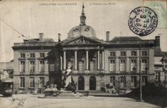 VINTAGE POSTCARD Trawl nets On the Marne L Town hall