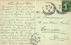 VINTAGE POSTCARD Trawl nets On the Marne L Notre Dame Church