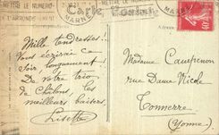 VINTAGE POSTCARD Trawl nets On the Marne Church Cathedral the Nave