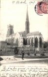 VINTAGE POSTCARD Trawl nets On the Marne Apse of L Church Saint Wolf