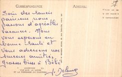 POSTAL Amboise de la VENDIMIA vista en el Loire y la terraza del castillo