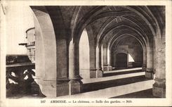 POSTAL Amboise de la VENDIMIA el cuarto del castillo de los protectores