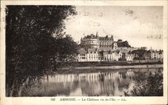 POSTAL Amboise de la VENDIMIA el castillo visto de I el