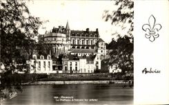 POSTAL Amboise de la VENDIMIA el castillo a traves de los arboles