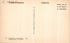 POSTAL Amboise de la VENDIMIA el ataque frontal del castillo en el Loire