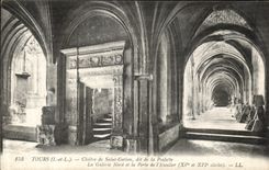 CPA Tours Cloitre de Saint Gatien dit de la Psalette La galerie Nord et la porte de l escalier 