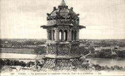 CPA Tours Vue Panorama et Companile d une des Tours de la cathedrale