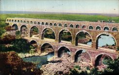 CPA Nimes Aqueduc Romain Pont du Gard
