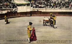 CPA Course de Taureaux Bonne Pose de Banderilles Corrida