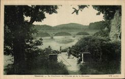 VINTAGE POSTCARD Cazeres the Confluence of L Ouride and the Garonne