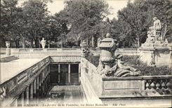 CPA Nimes Le Jardin De la Fontaine Les Bains Romains
