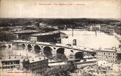 CPA Toulouse Vue Cenerale Sur La Garonne