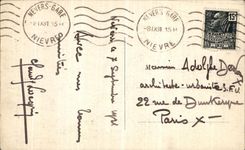 POSTAL Nevers de la VENDIMIA el honor de la puerta D del paladar ducal