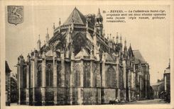 Catedral Cyr de Nevers de la POSTAL de la VENDIMIA Saint