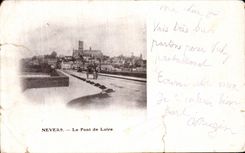POSTAL Nevers de la VENDIMIA el puente del Loire