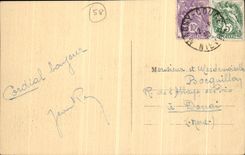 POSTAL Nevers de la VENDIMIA el puente del Loire y de la ciudad