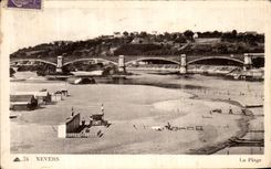 POSTAL Nevers de la VENDIMIA la playa