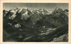 CPA Route des Alpes Panorama du Grand Area Barre des Ecrins et la Meije 