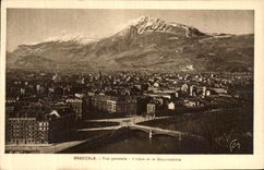 VINTAGE POSTCARD Grenoble View L Isere and Moucherotte