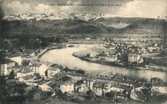 VINTAGE POSTCARD Grenoble Panorama of I the Green one and the Alps