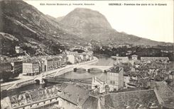 VINTAGE POSTCARD Grenoble Panorama of the quays and St Eynard
