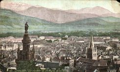 VINTAGE POSTCARD Grenoble the bell tower of co  Marie and the city