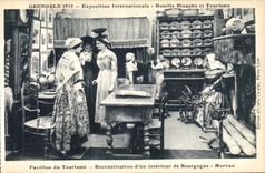 VINTAGE POSTCARD Grenoble International exhibition Hydro electric power and Tourism House of Tourism Burgundy Morvan