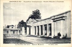 VINTAGE POSTCARD Grenoble International exhibition Hydro electric power and Tourism the House of Arts Modern House