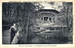 VINTAGE POSTCARD Grenoble International exhibition Hydro electric power and Tourism Forestiere Section the House of Pisciculture