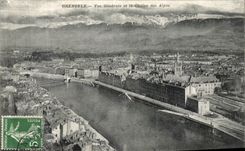 VINTAGE POSTCARD Grenoble View and the Chain of Aipes