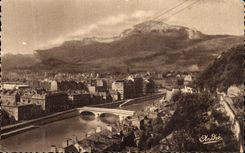 VINTAGE POSTCARD the Beautiful French Alps Grenoble View L Isere and Moudherotte