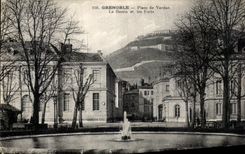 VINTAGE POSTCARD Grenoble Places of Verdun the Basin and the Forts