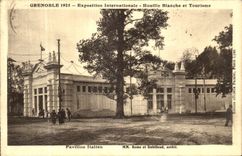 VINTAGE POSTCARD Grenoble 1925 International exhibition Hydro electric power and tourism Italian House