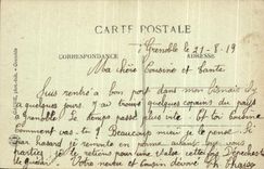 VINTAGE POSTCARD Grenoble Regiment D Artillerie District of Good Building Is Militaria