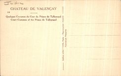 Vestidos de corte de Castle De Valencay Some de la POSTAL de la VENDIMIA de principe de Talleyrand