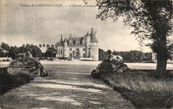 Castillo de la POSTAL de la VENDIMIA de Chenonceaux L entrada principal