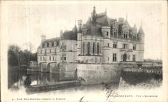 POSTAL D vista Chenonceaux de la VENDIMIA junto