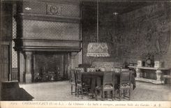 POSTAL Chenonceaux de la VENDIMIA el comedor del castillo el viejo cuarto de Garles