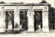 POSTAL Chenonceaux de la VENDIMIA la relevacion baja del castillo del oro del Pin que adorna el ataque frontal del castillo en el pasado