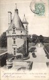 POSTAL Castle De Chenonceaux de la VENDIMIA la torre y el callejon grande